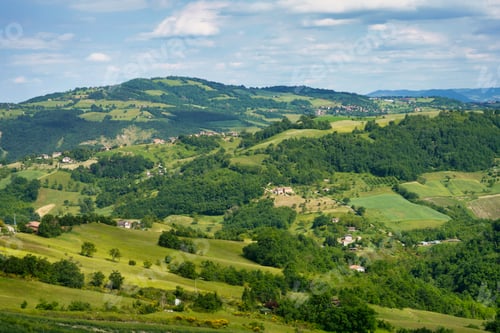 Preview: Rural landscape along the road from Sassuolo to Serramazzoni, Emilia-Romagna.
