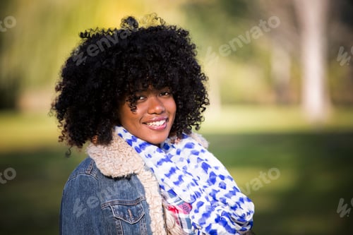 Preview: ethnic woman outdoors in the fall