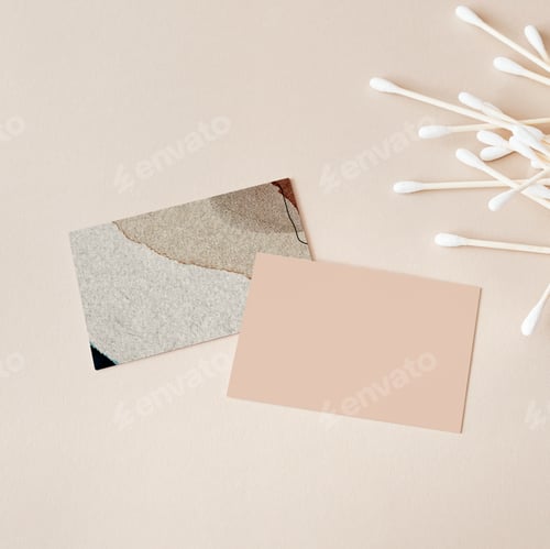 Preview: Business cards with cotton buds mockup