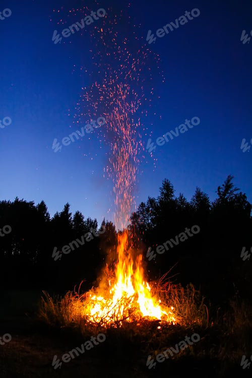 Preview: Bonfire outdoors at night.