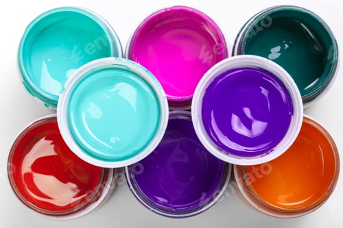 Preview: plastic Paint bottles for art. High quality photo