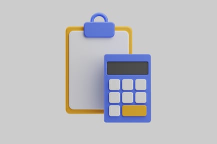 Preview: Clipboard with calculator finance asset