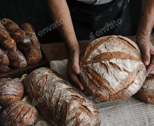 Preview: Homemade sourdough bread food photography recipe idea