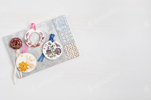 Preview: DIY scented soy wax sachet with botanicals and essencial oils. Natural handmade air freshener
