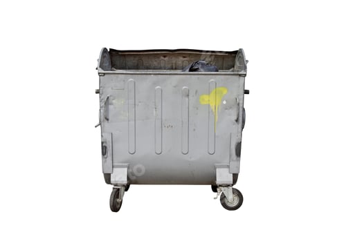 Preview: Metal trash can isolated on white background