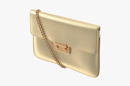 Preview: Elegant Gold Evening Clutch with Chain Strap