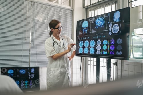 Preview: Woman Doctor Explains Brain Scans in Hospital Room