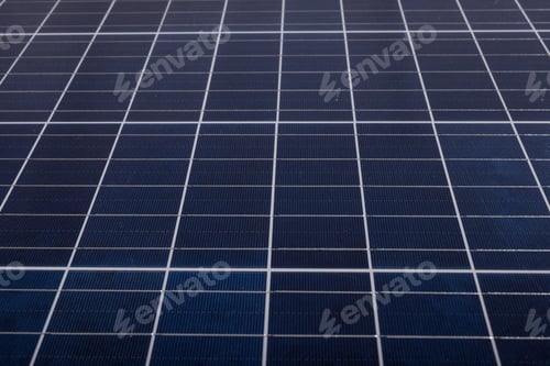 Preview: Full frame shot of blue solar panel with white grid patterns, copy space