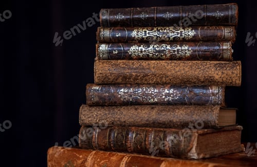 Preview: An old french leathered covered book back from the 19th century