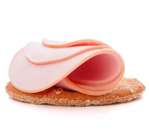 Preview: sandwich with pork ham on white background cutout