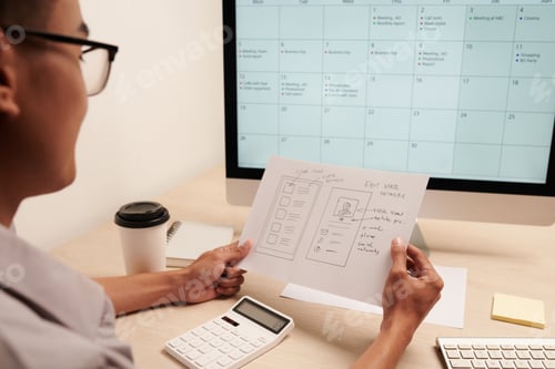 Preview: Manager Checking Hand Drawn Mockup