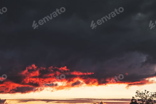 Preview: Colorful sunset sky and clouds, image twilight background