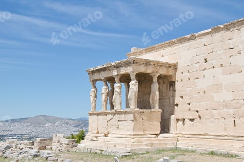 Preview: Karyatides statues, Erehtheio, on the Acropolis in Athens, Greece