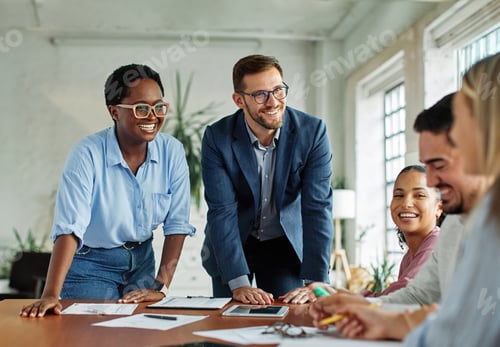 Preview: Young business people in the office