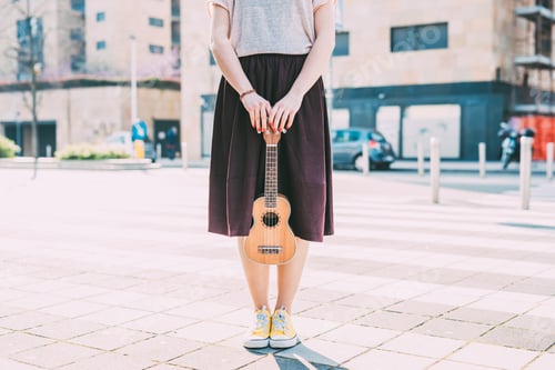 Preview: young beautiful blonde hipster woman