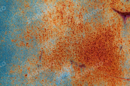 Preview: Metal texture with scratches and cracks Multicolored background: rusty metal surface with blue paint