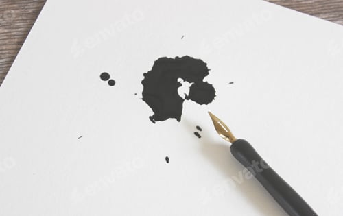 Preview: Spilled ink and pen