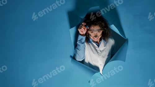 Preview: Silly mad woman acting crazy and grinning in front of camera