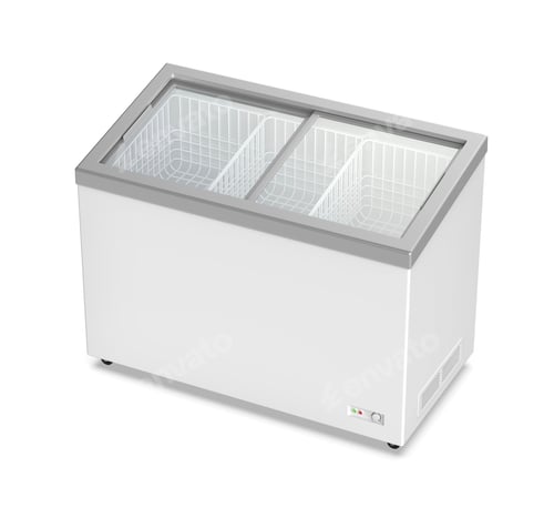 Preview: Ice cream freezer on white background