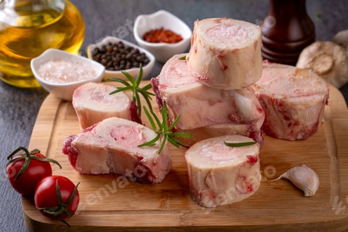 Preview: Beef bone marrow isolated on white background, Beef Stock Bone, Marrowbone