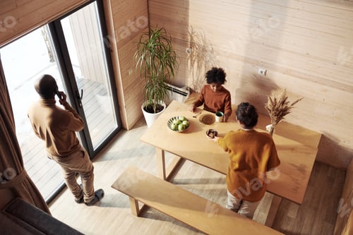 Preview: Mother and son serving table together