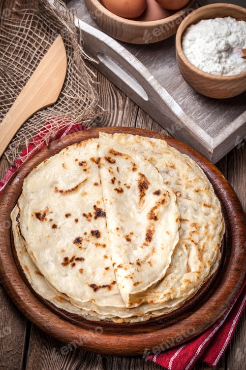 Preview: Pile of traditional Polish pancakes.