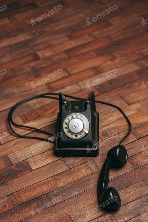 Preview: telephone communication classic style technology top view