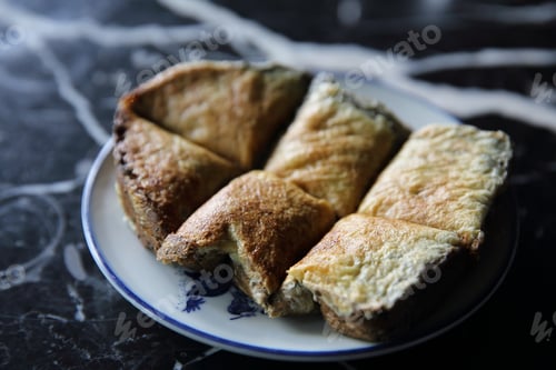 Preview: Taiwanese Food Coffin Bread , Bread With Cream On Top In Close Up