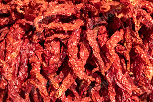 Preview: Red asian dried chili peppers bunch