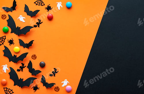 Preview: halloween concept - black paper bats