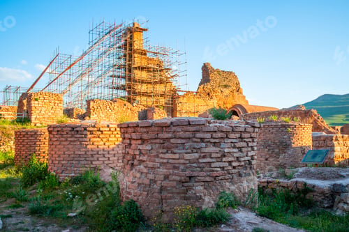 Preview: Ancient village in ruins in Takht-e Soleyman, West Azerbaijan Province, Iran