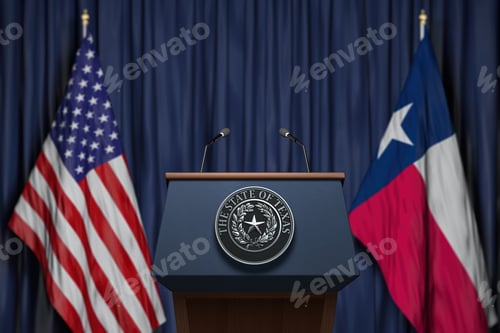 Preview: Press conference of governor of the state of Texas concept.