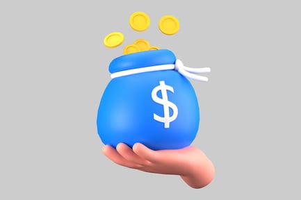 Preview: Blue Money Bag with Dollar Sign