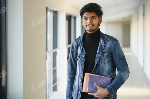 Preview: Handsome and young indian Male college student.