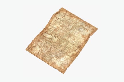 Vista previa: Mapa del tesoro envejecido de tierras lejanas