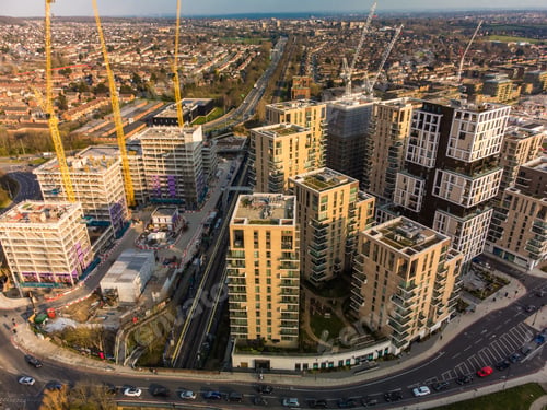 Preview: Aerial drone panoramic image of Kidbrooke Village, London