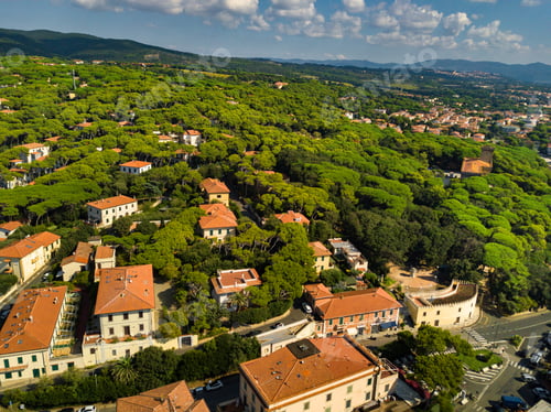 Preview: Top view of the city and the promenade located in Castiglioncello in Tuscany. Italy, Livorno