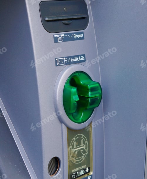 Preview: Green card slot on an ATM