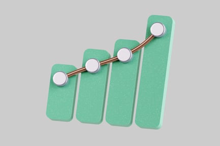 Visualização: Gráfico de crescimento com conector de cobre