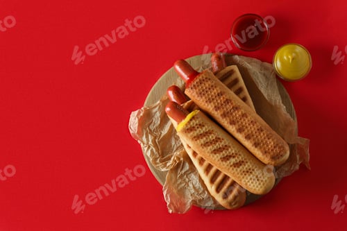 Preview: Concept of tasty food with french hot dog