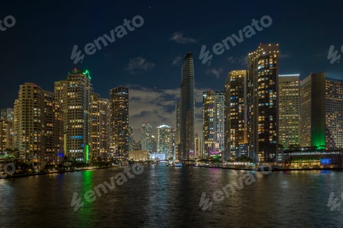 Preview: Aerial view of downtown district of of Miami Brickell in Florida, USA.