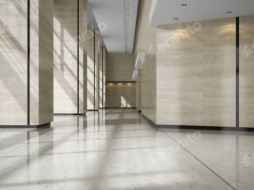 Preview: Interior of a lobby hotel reception 3D illustration