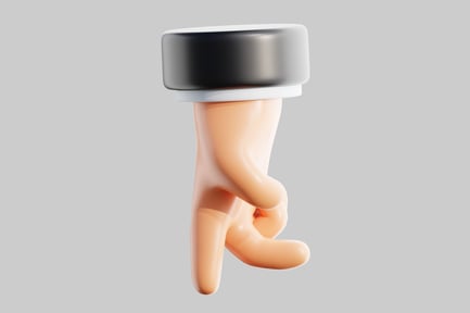 Preview: Hand with Index Finger Pointing Downwards and Circular Object