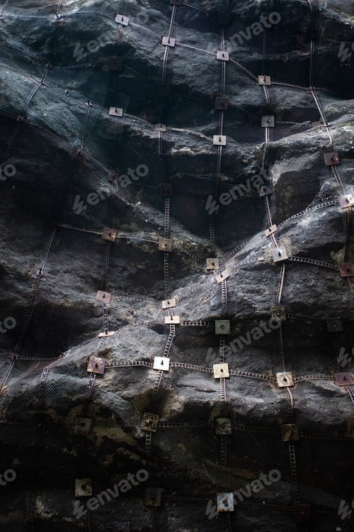Preview: Steel Web On Stone Wall