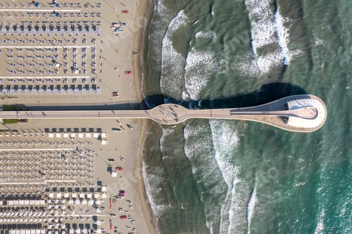 Preview: Aerial view of the jetty of Lido di Camaiore Italy