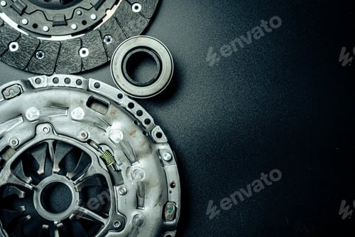 Preview: Car break disc on black background close up