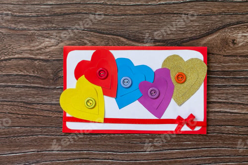 Preview: Greeting card with a hearts Valentine's Day, day mother or birthday present.