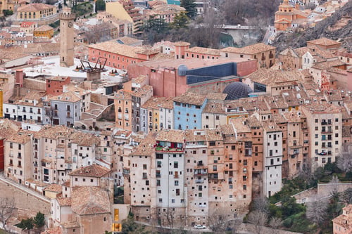 Preview: Traditional antique buildings in Cuenca world heritage old town. Spain