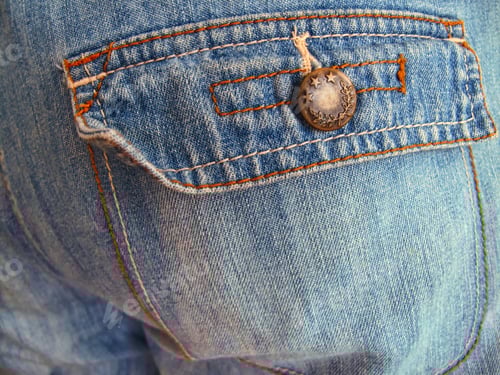 Preview: Blue jeans with pockets close-up