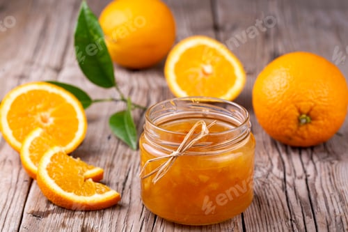 Preview: Bowl of orange jam isolated